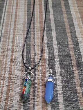 Chakra Gemstone Pendant Necklace - Blue and Green